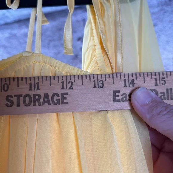 HAH hot as hell dress size xs/s Elegant Yellow Off-Shoulder Dress  C2 - Picture 5 of 8